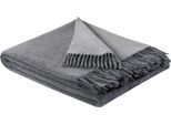 Wohndecke BIEDERLACK "Soft Impression im Doubleface-Look", bunt (grau, silberfarben), B:150cm L:200cm, Baumwolle, Kaschmir, Wohndecken, Wohndecke, Baumwolle-Kaschmir-Mix