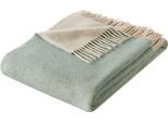 Wohndecke BIEDERLACK "Soft Impression im Doubleface-Look", grün (salbei, creme), B:130cm L:170cm, Baumwolle, Kaschmir, Wohndecken, Wohndecke, Baumwolle-Kaschmir-Mix