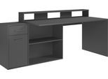 Schreibtisch HOME AFFAIRE "Chester", anthrazit, anthrazit, anthrazit, B:160cm H:92cm T:115cm, Tische, Schreibtisch, Gamingtisch mit Lowboard - Arbeitstisch Maße (B/T/H) 160/115/92 cm