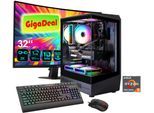 GAMEMAX Gaming-PC-Komplettsystem "GigaDeal VISTA COC AB 2789 Ryzen 5 7500F 16GB DDR5 1TB SSD RTX 5060Ti", Energieeffizienz: G, schwarz, Microsoft Windows 11 Home (64 Bit), 16 GB RAM 1.000 GB SSD, Computer_Komplettsysteme, Windows 11, DDR5 RAM + Gigabyte GS32QCA LED-Monitor Curved, 80 cm 32", Gaming-PC-Komplettsystem