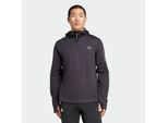 Laufshirt ADIDAS PERFORMANCE "OWN THE RUN WINTERIZED HOODIE MIT HALBEM REISSVERSCHLUSS", Herren, Gr. XXL, schwarz, Obermaterial: 88% Polyester, 12% Elasthan, normal, ohne Ausschnitt, Shirts Laufshirt