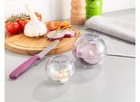 Frischhaltedose RUCO, transparent, Ø:9cm, Kunststoff, Lebensmittelaufbewahrungsbehälter, Frischhaltedose, Frischhaltekugeln für Zwiebeln und Knoblauch