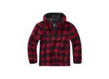 Anorak BRANDIT "Brandit Herren Teddyfleece Worker Pullover", Herren, Gr. XXL, rot, schwarz, 100% Polyester, unifarben, normal, ohne Ausschnitt, Jacken