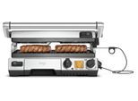 Kontaktgrill SAGE "the Smart Grill Pro, BGR840BSS", silber (silberfarben), B:39,2cm H:17cm T:36,7cm, Kontaktgrill_Standgrill_Tischgrill_Teppanyakigrill, Kontaktgrill, antihaftbeschichtete und geneigte Grillfläche