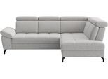 Ecksofa SIT & MORE "Vanity", silber, B:254cm H:84cm T:197cm, 100% Polyester, Sofas, Ecksofa, Inkl.Sitz-,Kopf-und Armteilverstellung