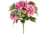 Kunstblume GILDE "Kunstblumenstrauß Posy", flieder, mehrfarbig, B:20cm H:42cm L:20cm T:20cm Ø:20cm, ABS-Kunststoff, Kunstpflanzen, Kunstblume, ein Mix aus 3 Blumenarten