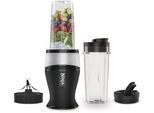 NINJA Smoothie-Maker "QB3001EUS", silber (schwarz), B:10cm H:33cm T:10cm, Zerkleinerer, incl. 2 x 0,47 L to-go-Becher, Smoothie-Maker