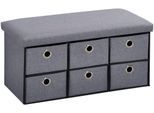 Sitztruhe KESPER "KESPER Sitzbank mit Aufbewahrungsboxen", grau (grau, grau), B:76cm H:38cm T:38cm, MDF, Sitzbänke, Sitztruhe