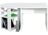 Schreibtisch VOGL MÖBELFABRIK, weiß (perl weiß), B:135cm H:72cm T:60cm, Tische, Schreibtisch, frei im Raum aufstellbar, Breite 135 cm, Made in Germany
