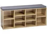 Schuhschrank KESPER "KESPER Schuhschrank mit Sitzkissen", natur, B:103,5cm H:48cm T:29,5cm, FSC-zertifizierter Holzwerkstoff, Schränke, Schuhschrank