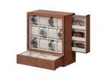 Boxxx Uhrenbox, Nussbaum, Textil, Holzwerkstoff, Holzoptik, 29.5x32.5x15 cm, Ordnen & Aufbewahren, Aufbewahrungsboxen
