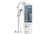 Duschsäule SCHÜTTE "MADURA FRESH", grau (chrom), H:101cm, Brausegarnituren, inkl. Wasserspardichtung, Sicherheitssperre, Antikalk, höhenverstellb.