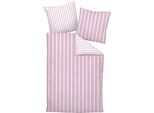 Wendebettwäsche JANINE "modernclassic 39028-28", rosa (kreiderosé), B/L: 135cm x 200cm, 1 Stk., 1 Stk., Mako-Satin, B/L: 80cm x 80cm, Mako-Satin, Obermaterial: 100% Baumwolle, Bettwäsche, Wendebettwäsche, mit Reißverschluss
