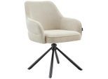 Carryhome Armlehnstuhl, Schwarz, Beige, Metall, Textil, konisch, 62x86x65 cm, Sitzfläche 360° drehbar, automatische Rückholfunktion, Esszimmer, Stühle, Esszimmerstühle, Armlehnenstühle