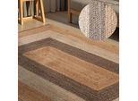 Teppich HANSE HOME "Juno Fusion Juteteppich", natur gold multifarben, B:200cm H:9mm L:300cm, Oberfläche: 100% Jute. Rückseite: 100% Jute, Teppiche, Teppich, Jute, Shape, Handgemacht, Wohnzimmerteppich, Naturteppich, Wohnzimmer