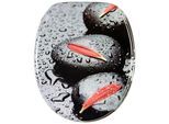 WC-Sitz SANILO "Elegance", schwarz, grau, rot, B:37,7cm L:47cm, MDF - Mitteldichte Holzfaserplatte, WC-Sitze