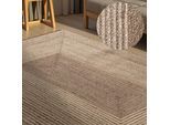 Teppich HANSE HOME "Juno Line Juteteppich", beige (natur weiß braun), B:160cm H:9mm L:230cm, Oberfläche: 100% Jute. Rückseite: 100% Jute, Teppiche, Teppich, Jute, Shape, Handgemacht, Wohnzimmerteppich, Naturteppich, Wohnzimmer