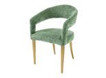 riess-ambiente Skandinavischer Stuhl BOUTIQUE grün Strukturstoff brushed champagner gold Metall