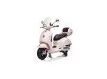 Chipolino Kindermotorrad Vespa GTS Super Heckstaufach Musik MP3 Licht 2-3 km/h weiß