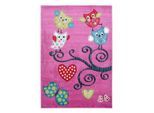 Ayyildiz , Violett , Textil , Eule , rechteckig , 140x200 cm , Oeko-Tex® Standard 100 , pflegeleicht , Teppiche & Böden, Teppiche, Kinderteppiche