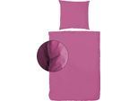 Bettwäsche PRIMERA "Renforce Stonewashed", fuchsia, B/L: 155cm x 220cm, 1 Stk., 1 Stk., Renforcé, B/L: 80cm x 80cm, 2, Renforcé, Obermaterial: 100% Baumwolle, Bettwäsche, Bettwäsche, jedes Teil ein Unikat, gewaschene Used Optik