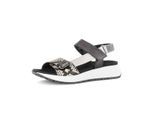Plateausandaletten GABOR "Plateau Sandale", Damen, Gr. 39, schwarz-weiß (schwarz), Schuhe