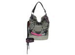 Schultertasche FRITZI AUS PREUSSEN "Izzy07 Olga Limited Canvas Panther Spotty", Mädchen, Gr. B/H/T: 17cm x 37cm x 27cm, schwarz, Baumwolle, bedruckt, Taschen Schultertasche, mit abnehmbarem Fritzi-Anhänger