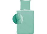 Bettwäsche PRIMERA "Renforce Stonewashed", jelly mint, B/L: 155cm x 220cm, 1 Stk., 1 Stk., Renforcé, B/L: 80cm x 80cm, 2, Renforcé, Obermaterial: 100% Baumwolle, Bettwäsche, Bettwäsche, jedes Teil ein Unikat, gewaschene Used Optik