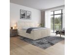 Mid.you , Creme , Metall, Kunststoff, Textil, Holzwerkstoff , teilmassiv, Hartholz , H3 + H4 , 180x200 cm , Bettkasten , Schlafzimmer, Betten, Holzbetten, Holzbetten