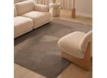 Wollteppich TED BAKER "Victoria , auch in rund", braun, B:120cm H:18mm L:170cm, Oberfläche: 100% Wolle. Rückseite: 100% Baumwolle, Teppiche, Naturteppich Wolle, Hoch-Tief-Design, Wohnzimmer, Schlafzimmer