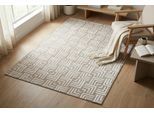 Teppich KAYOOM "Calma 325", beige, B:200cm H:10mm L:290cm, Teppiche, Teppich, Kurzflor, 3-D Optik, Wohnzimmer