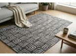 Teppich KAYOOM "Calma 325", grau (anthrazit), B:80cm H:10mm L:150cm, Teppiche, Teppich, Kurzflor, 3-D Optik, Wohnzimmer