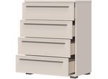 Kommode OTTO HOME "Opera Schubladenkommode, Sideboard, 4 Schubladen, B/T/H:76/45/97 cm", beige (cashmere), B:76,2cm H:97,4cm T:45,6cm, Sideboards, Kommode, UV lackiert, Soft Close Funktion, Höhenverstellbare Füße