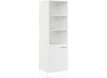 Seitenschrank IMPULS KÜCHEN "Valencia & Tirana", Breite/Höhe: 60/190,7 cm", weiß, B:60cm H:190,7cm T:57,6cm, Dekorfolie, Holzwerkstoff, Schränke, Seitenschrank, vormontiert, mit Drehtür, mit verstellbaren Fachböden
