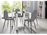 Essgruppe OTTO HOME, grau (weiß, grau), B:80cm, Sitzmöbel-Sets, Essgruppe, mit Glastisch, Breite 80 cm