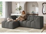 Ecksofa OTTO HOME "TUURE L-Form, Verlässliche Qualität, moderne Steppung, Breite 255cm", grau (anthrazit), B:255cm H:81cm T:177cm, 100% Polyester, Sofas, Ecksofa, Bubble Optik, moderne Steppung, hoher Sitzkomfort, Wellenunterfederung
