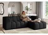 Ecksofa OTTO HOME "TUURE L-Form, Verlässliche Qualität, moderne Steppung, Breite 255cm", schwarz, B:255cm H:81cm T:177cm, 100% Polyester, Sofas, Ecksofa, Bubble Optik, moderne Steppung, hoher Sitzkomfort, Wellenunterfederung