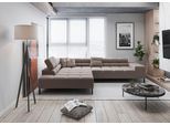 Ecksofa HOME AFFAIRE "Ancona New, wahlweise motorische Sitztiefenverstellung, auch in Cord", beige (taupe), B:321cm T:216cm, 100% Polyester, Sofas, Ecksofa, feine Steppung, mit Kopfteilverstellung, 3 Zierkissen, L-Form