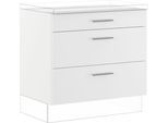 Auszugsunterschrank IMPULS KÜCHEN "Valencia & Tirana", in drei Breiten, Höhe: 72,3 cm", weiß, B:90cm H:72,3cm T:57,6cm, Dekorfolie, Holzwerkstoff, Schränke, Auszugsunterschrank, vormontiert, mit Soft-Close