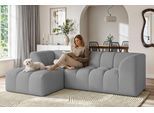 Ecksofa OTTO HOME "TUURE L-Form, Verlässliche Qualität, moderne Steppung, Breite 255cm", grau, B:255cm H:81cm T:177cm, 100% Polyester, Sofas, Ecksofa, Bubble Optik, moderne Steppung, hoher Sitzkomfort, Wellenunterfederung