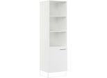 Seitenschrank IMPULS KÜCHEN "Valencia & Tirana", Breite/Höhe: 60/205,1 cm", weiß, B:60cm H:205,1cm T:57,6cm, Dekorfolie, Holzwerkstoff, Schränke, Seitenschrank, vormontiert, mit Drehtür, mit verstellbaren Fachböden
