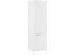 Seitenschrank IMPULS KÜCHEN "Valencia & Tirana", Breite/Höhe: 60/205,1 cm, mit Kleiderstange", weiß, B:60cm H:205,1cm T:57,6cm, Dekorfolie, Holzwerkstoff, Schränke, Seitenschrank, vormontiert, mit Drehtür, mit Innenschubkästen