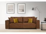 3-Sitzer OTTO HOME "BEATRICE, B: 250 cm - wahlweise mit Bettfunktion", braun (cognac), B:250cm H:92cm T:107cm, Sofas, 3-Sitzer, u. Bettkasten, incl. 2 Zierkissen