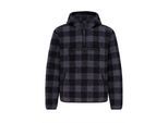 Anorak BRANDIT "Brandit Herren Teddyfleece Worker Pullover", Herren, Gr. XXL, schwarz, grau, 100% Polyester, unifarben, normal, ohne Ausschnitt, Jacken