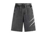 Shorts PLEIN SPORT "Washed Shorts Crackle Scratch", Mädchen, Gr. S, US-Größen, 02, schwarz, Stoff: 100% Baumwolle, Hosen Shorts
