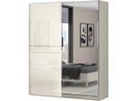 Schwebetürenschrank OTTO HOME "Piano, mit Einlegeböden, Kleiderstangen, Spiegel, Türen soft-close", beige (beige hochglanz), B:182cm H:224cm T:61cm, Holzwerkstoff, Schränke, Schwebetürenschrank, mit Spiegeltür, FSC-zertifizierter Holzwerkstoff