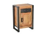 Mid.you , Naturfarben, Schwarz , Holz, Metall , Akazie , massiv , 1 Schublade(n) Schubladen , 50x73x34 cm ,