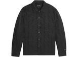 Heren Lyle And Scott Geometrisch Patroon Snap Button Geborduurd Leeuwenkruis Overshirt in Black Ice