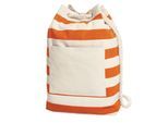 Halfar Contrast gestreepte strandtas met koord (Oranje)