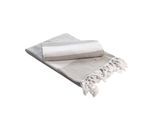 ARTG Hamamzz Marmaris Deluxe Handdoek (Lichtgrijs/Wit)
